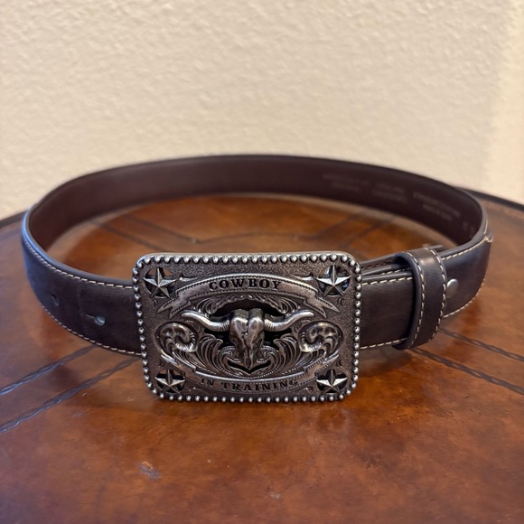CODY JAMES Brown Cowboy Western Faux Leather Belt with Silver Buckle Size 24 main image 8